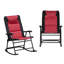 Ensemble de meubles de patio 2 pièces Outsunny avec 2 chaises berçantes pliantes rembourrées, style bistro pour véranda, camping, balcon, rouge