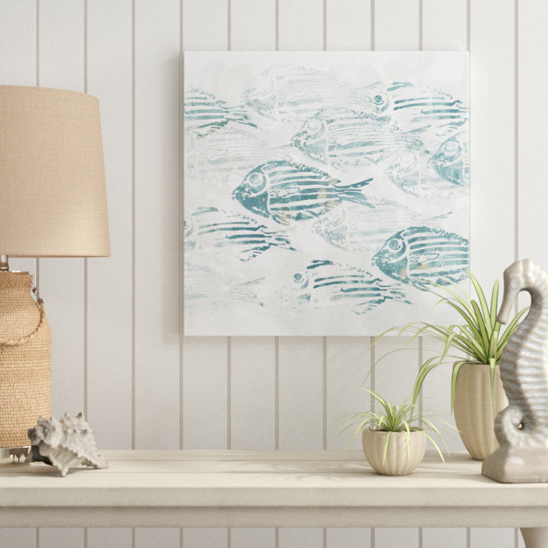 Sealife Batik II by June Erica Vess - Wrapped Canvas Painting, 51cm H x 51cm W