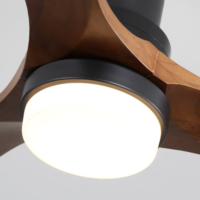 Ventilateur de plafond 60 pouces avec 3 lumières et 3 pales en bois massif