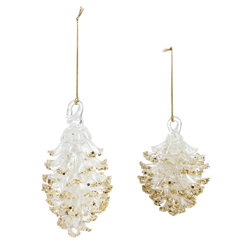 Ensemble d’ornement en plastique pinecone 2 pièces