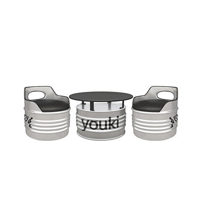 Kallfelz Iron Top Pedestal Base Dining Set
