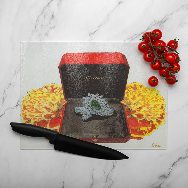 A Special Present For Her Glass Chopping Board, 40cm L x 28cm W