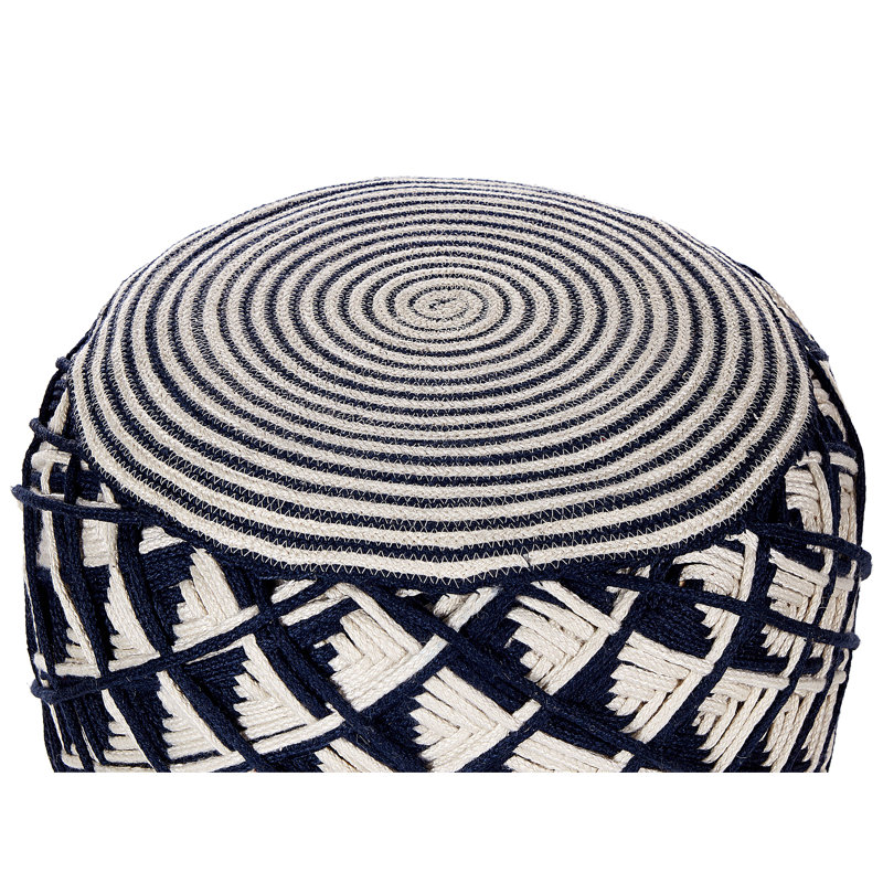Persayis 50cm Wide Round Geometric Pouf Ottoman