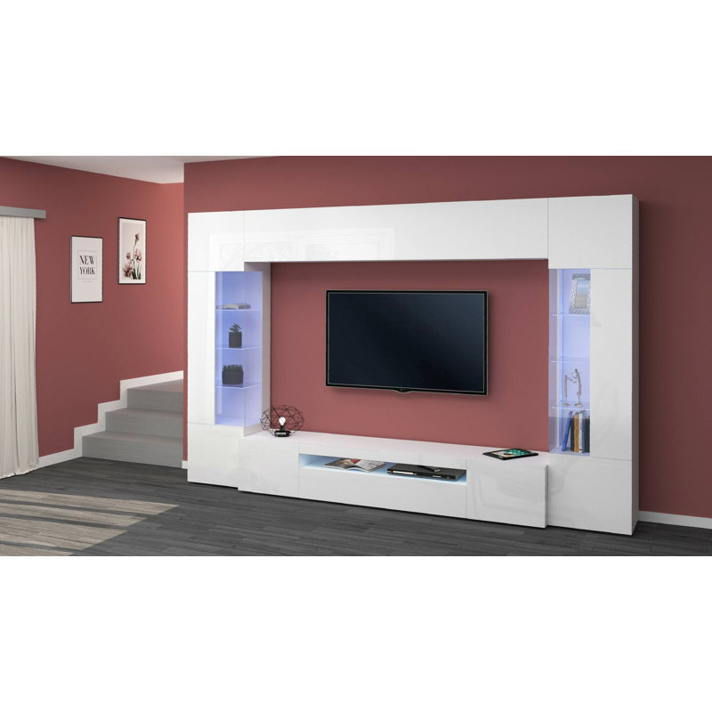 Calsey Entertainment Centre for TVs up to 88", Glossy White