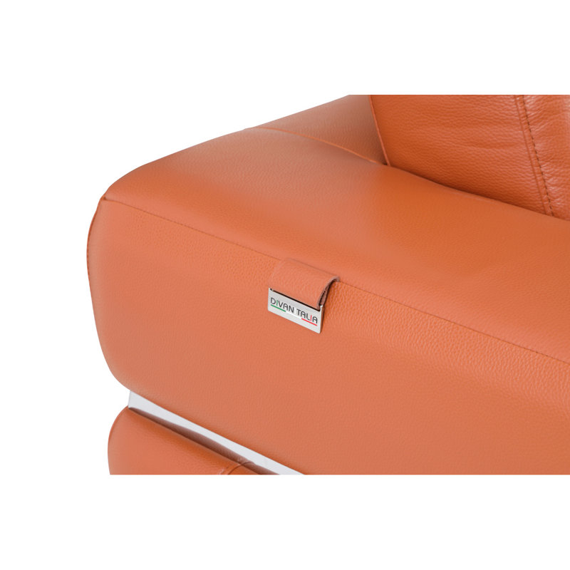 Canapé moderne en cuir Global United Graitalian, Chameau