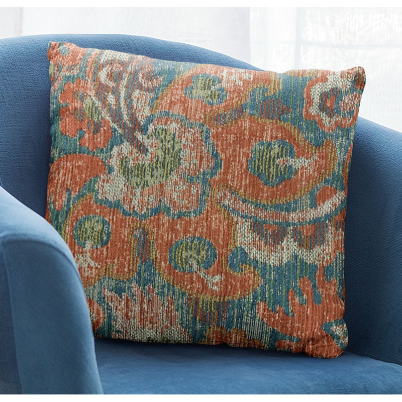 Coussin damassé unique, 26 po x 26 po
