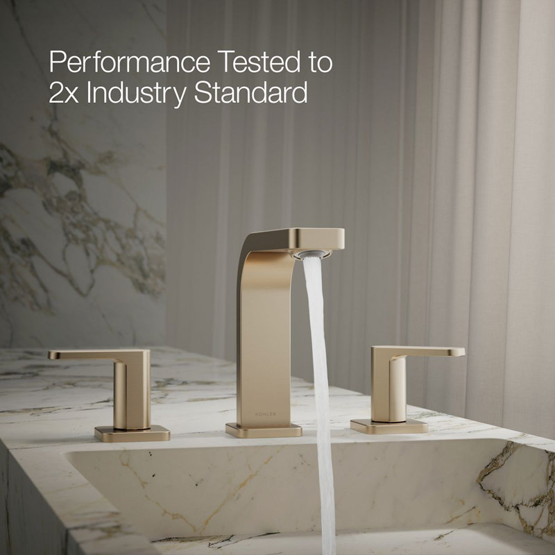 Parallel™Widespread Bathroom Faucet, 3-Hole Two Lever Handle Bathroom Sink Faucet, 1.2 GPM, Vibrant Brushed Bronze, 1 GPM
