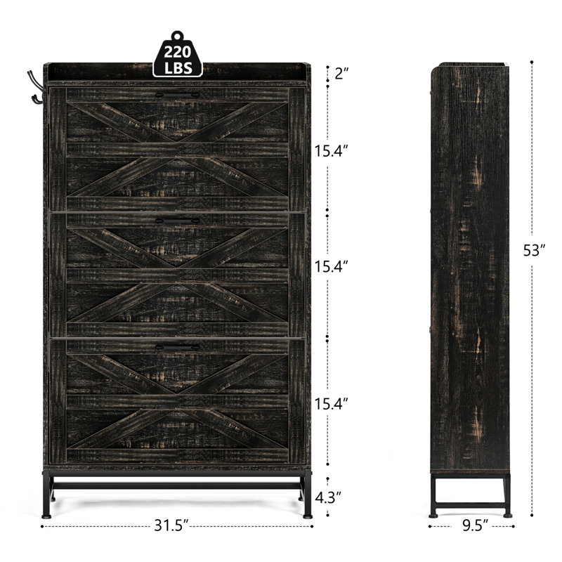 Armoire à chaussures en gris - pour l'organisation de l'entrée