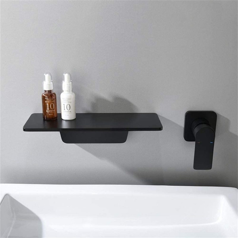 Waterfall Bathroom Sink Faucet, Matte Black