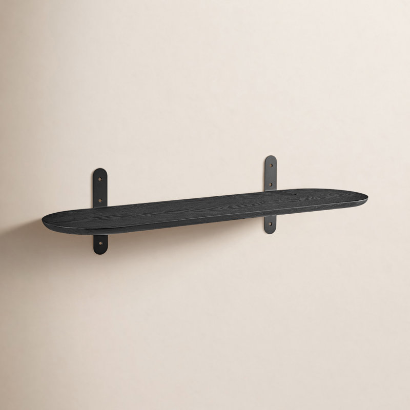 Poe Oval Bracket Shelf, Black, Black