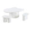 Ensemble de 3 tables basses Cloud, de forme irrégulière avec 2 tiroirs et 2 petits tabourets de salon
