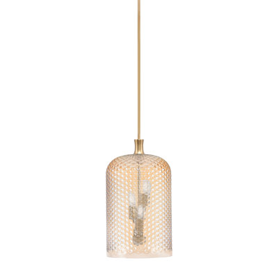 Ensemble de 3 tiges Aleshire montrées en laiton vieilli avec verre texturé ambre de 12 po