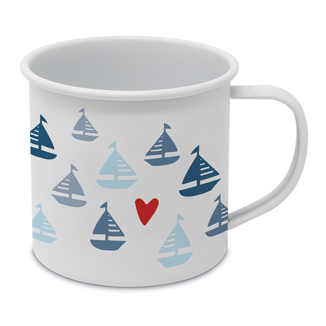 Seaside Sailing Happy Metal Mug