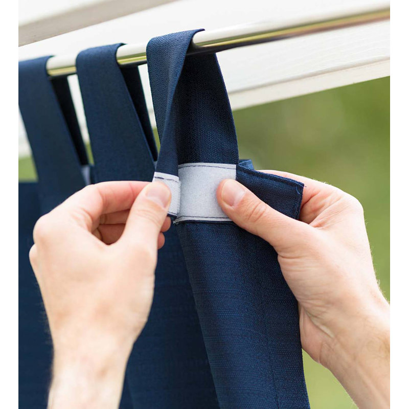 Semi Sheer Curtain, Navy Blue, 54" W x 108" L