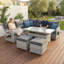 Ensemble de patio en rotin résistant aux intempéries - chaises inclinables, tables d'appoint extensibles et repose-pieds pour les espaces de vie extérieurs