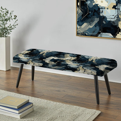 Mélange de camouflage urbain - Banc noir rembourré abstrait