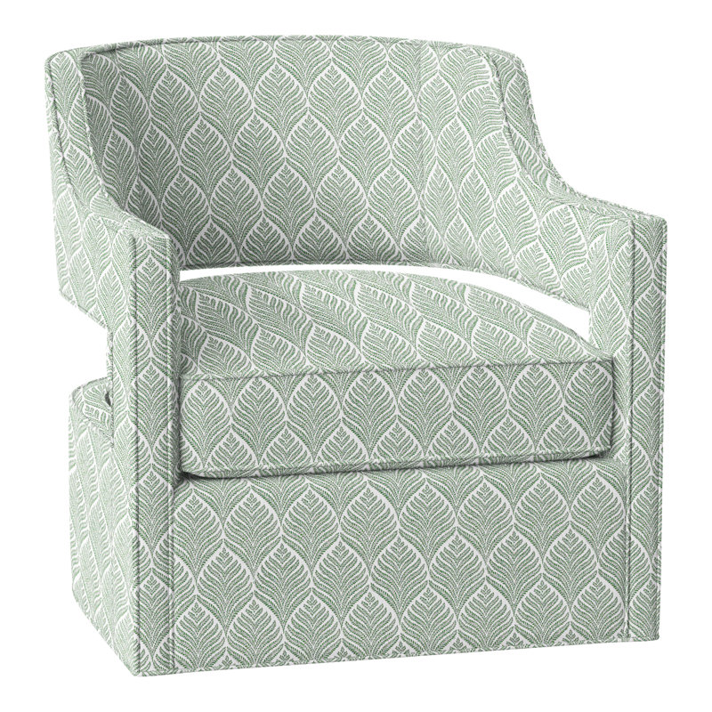 Phoebe Upholstered Swivel Armchair, Perigold Linnaeus Spring