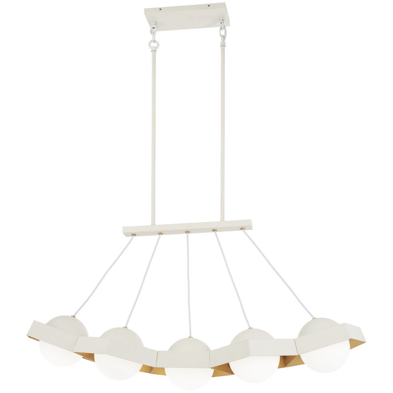 Luminaire suspendu pour îlot de cuisine 5 lumières Saffian Leaf