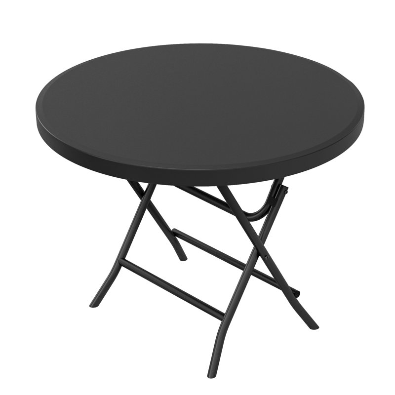 Round 2 - Person 80Cm L Outdoor Bistro Table, Black
