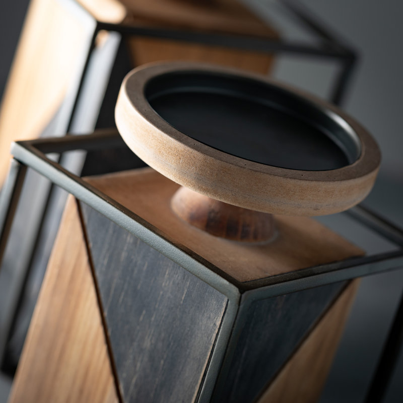 Ensemble de chandelles de table en bois 2 pièces