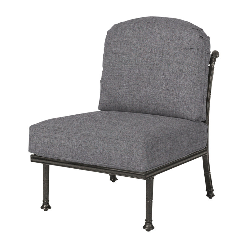 Florence Cast Outdoor Lounge Chair, Cast Slate Sunbrella® Plainweave, Desert Bronze