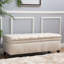 Élégante charnière contemporaine beige avec couvercle à boutons et compartiment de rangement - assure une utilisation en douceur-215961041