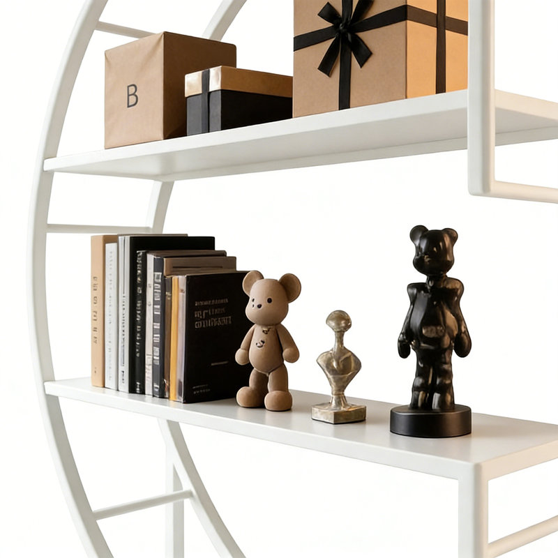 Modern Metal Display Shelf, White