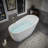 55" Acrylic Freestanding Bathtub, Stylish Deep Soaking Bathtub With Pop-Up Drain & Integrated Overflow, Contemporary Stand Alone Bath Tub For Bathroom Spa Or Home Upgrade, Glossy White