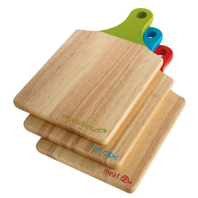 Rubberwood Cutting Board Set