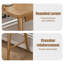 Bureau rectangulaire brun en bois massif avec 3 tiroirs-95010846