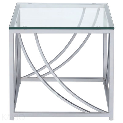 Chrome Square Glass Top End Table