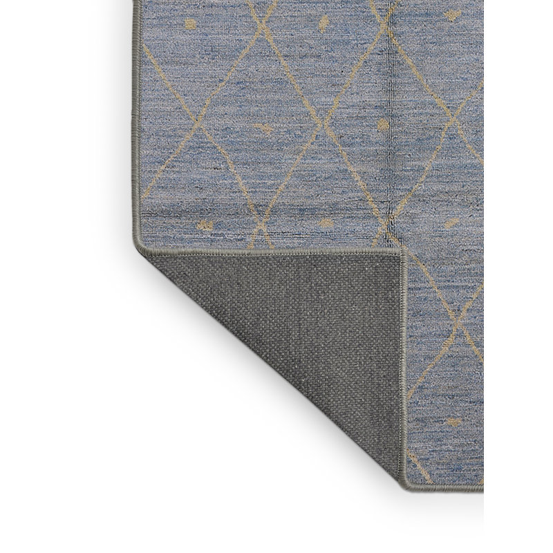 Tapis bleu à motif géométrique, Rectangle 8 pi x 12 pi