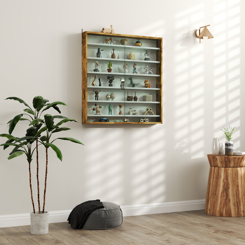 Display Cabinet, Rustic Brown/White