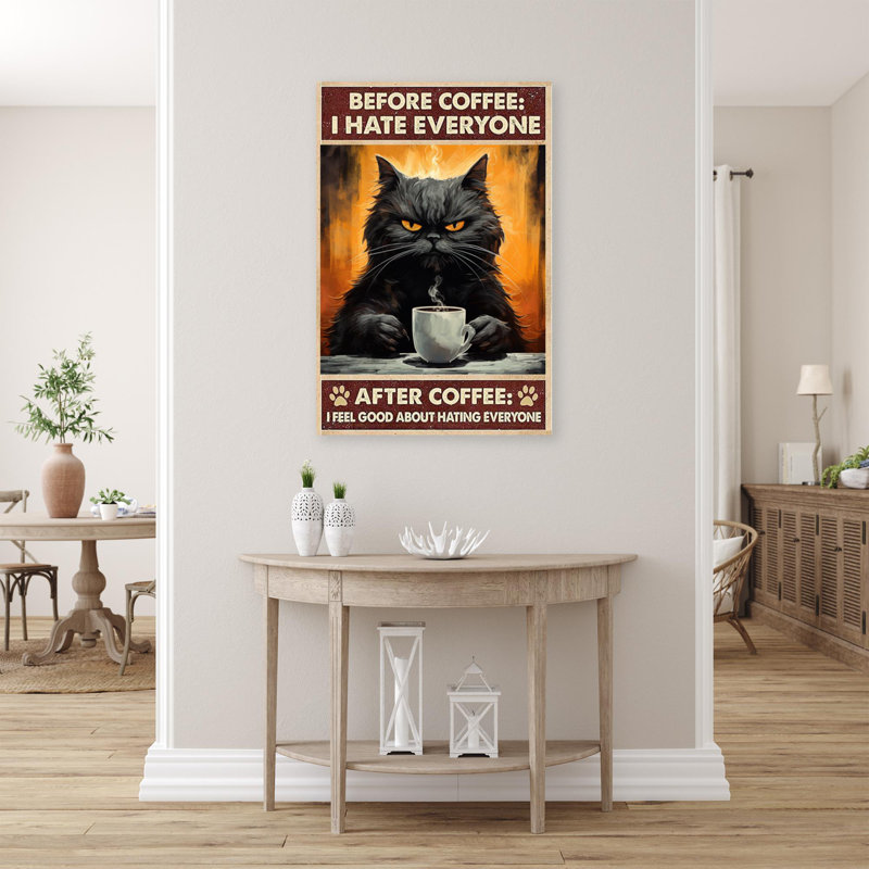 Kohdie Avant le café «I Hate Chacun», H 36 po x l 24 po x P 1,25 po