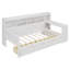 Lit de jour simple avec tablettes de rangement, lit multifonctionnel avec deux tiroirs de rangement, lit d'invité-4162036