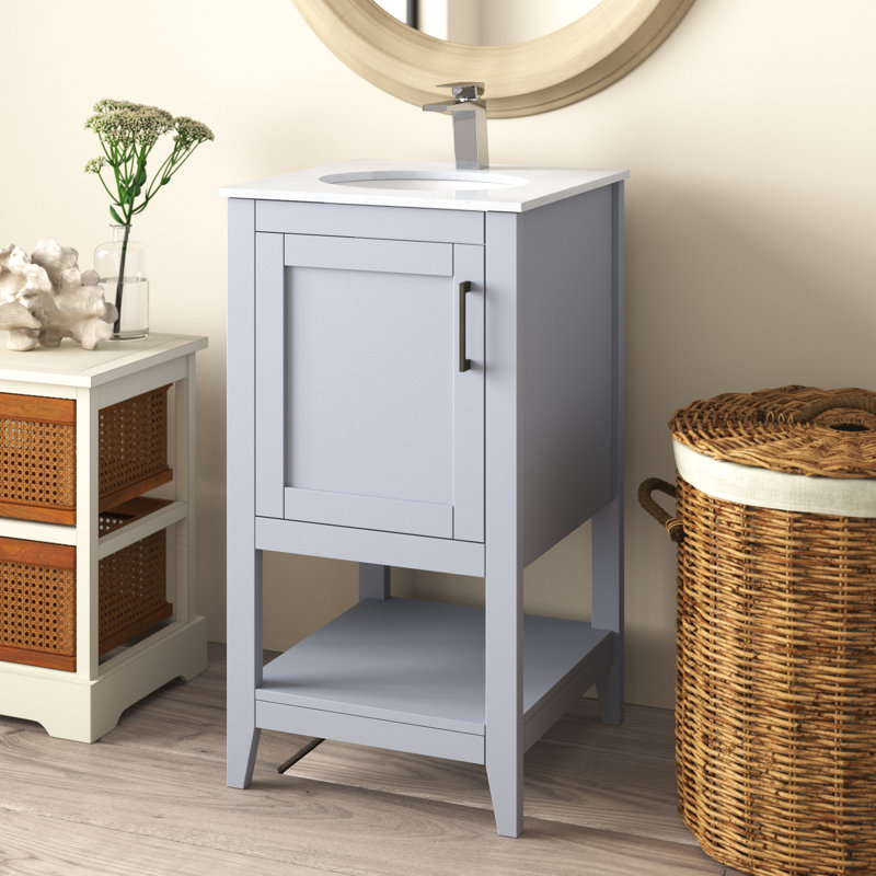 Ensemble de meuble-lavabo simple 18 po Scottsbluff, Gris