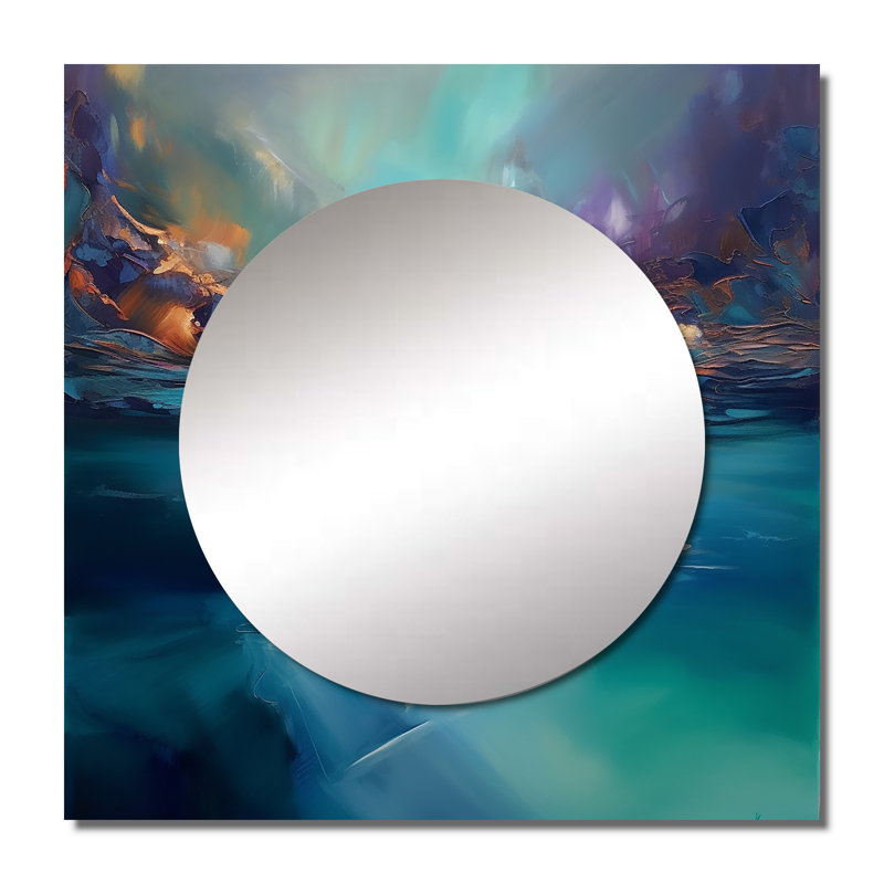 Kirstein - Grand miroir carré pour décoration murale Lake, 23 po x 23 po