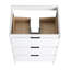 Armoire de salle de bain autoportante blanche brillante 24 po avec lavabo en résine, 3 tiroirs à fermeture en douceur - esthétique et pratique pour une décoration élégante