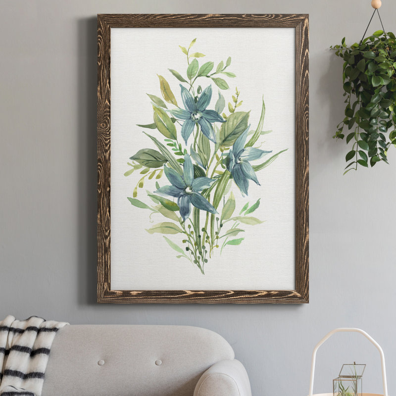 «Greenery I» - Peinture sur toile encadrée, Noyer, H 31,5 po x l 23,5 po x P 1,5 po