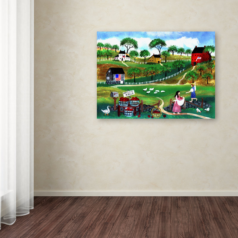 « apples 4 sale », reproduction sur toile tendue, H 14 po x l 19 po