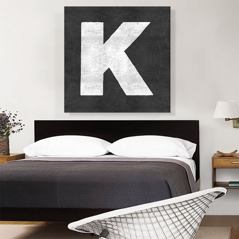 " Chalkboard Alphabet Letter K ", 36" H x 36" W x 1.5" D