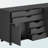 Sutton 3-Piece Multi-Storage Cabinet Set in Black Finish, 26.11'' H X 80.37'' W X 15.85'' D-932212280