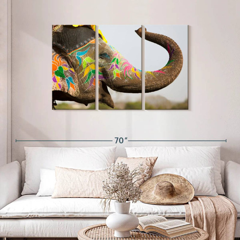 Brampt Jaipur Festival Elephant, H 28 po x l 45 po