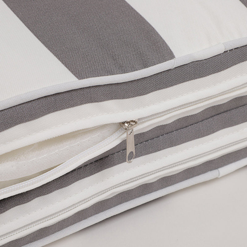 Ensemble de coussins de chaise longue d'extérieur 2 pièces, Antique Gray Striped