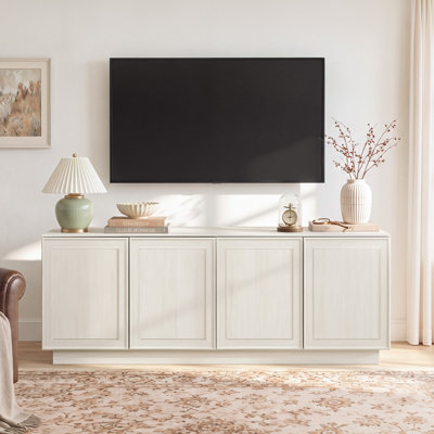 Mid-Century Modern TV Stand with 4 Storage Cabinets for Living Room