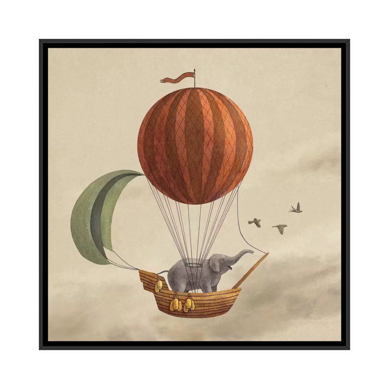 « adventure await », art sur toile, H 26 po x l 26 po x P 1,5 po, Toile avec cadre noir, Pas de tapis