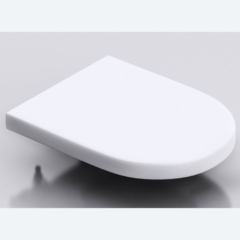  Soft Close Toilet Seat D Shape Full Coverage Lid Quick Release 350 x 460 x 20mm (WxDxH)