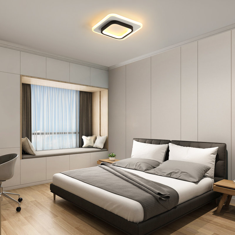 Ziane LED Flush Mount, 3000K, White/Black
