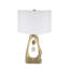 Lampe de table en forme de géode dorée D16 x 27,5 po avec abat-jour tambour blanc (assemblage de l'abat-jour requis)