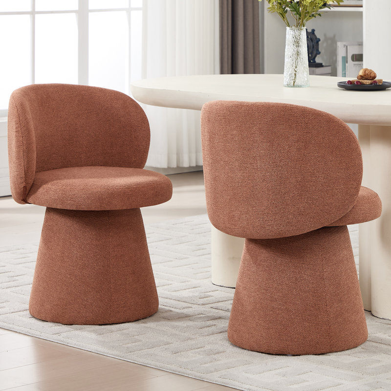 Chaise pivotante rembourrée avec dossier, Orange